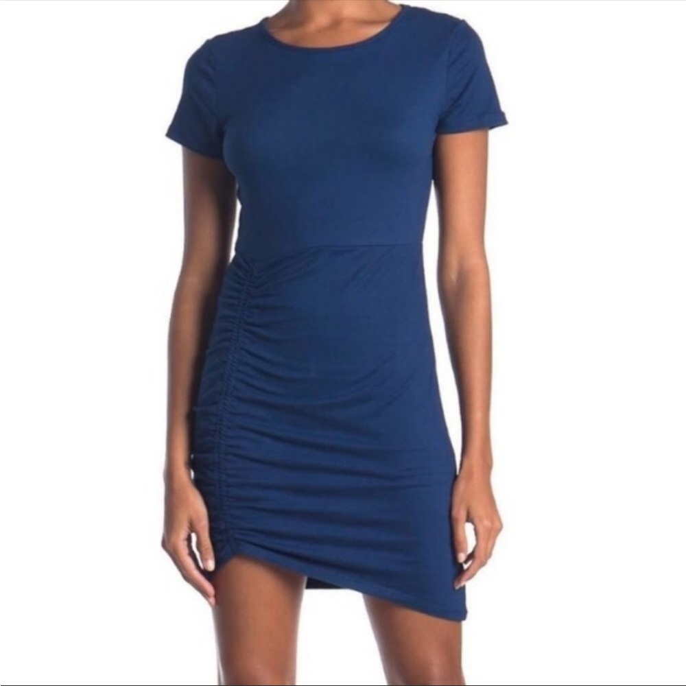 THE VANITY ROOM by NORDSTROM Side Ruched Bodycon Indigo Dress Size S